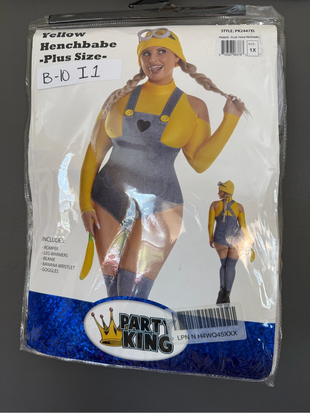 Party King Yellow Plus-Size Henchbabe Costume